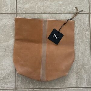 Able Tan Leather Clutch